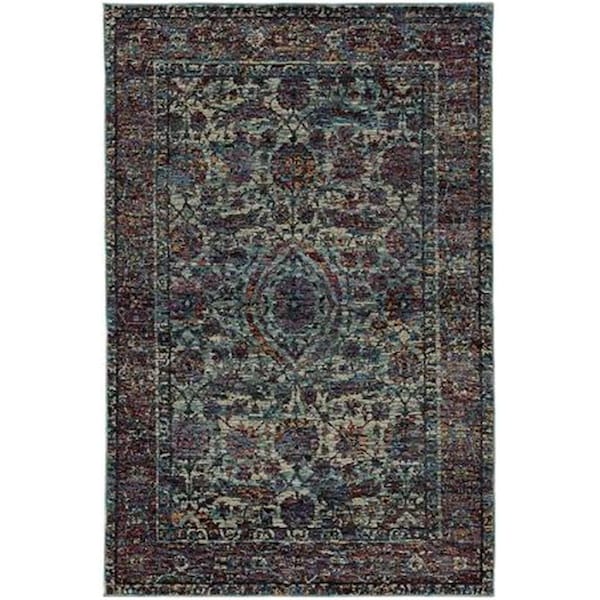 Oriental Weavers 2 x 12 ft. 6 in. Andorra Area Rug, Blue and Purple A6846B076365ST - main